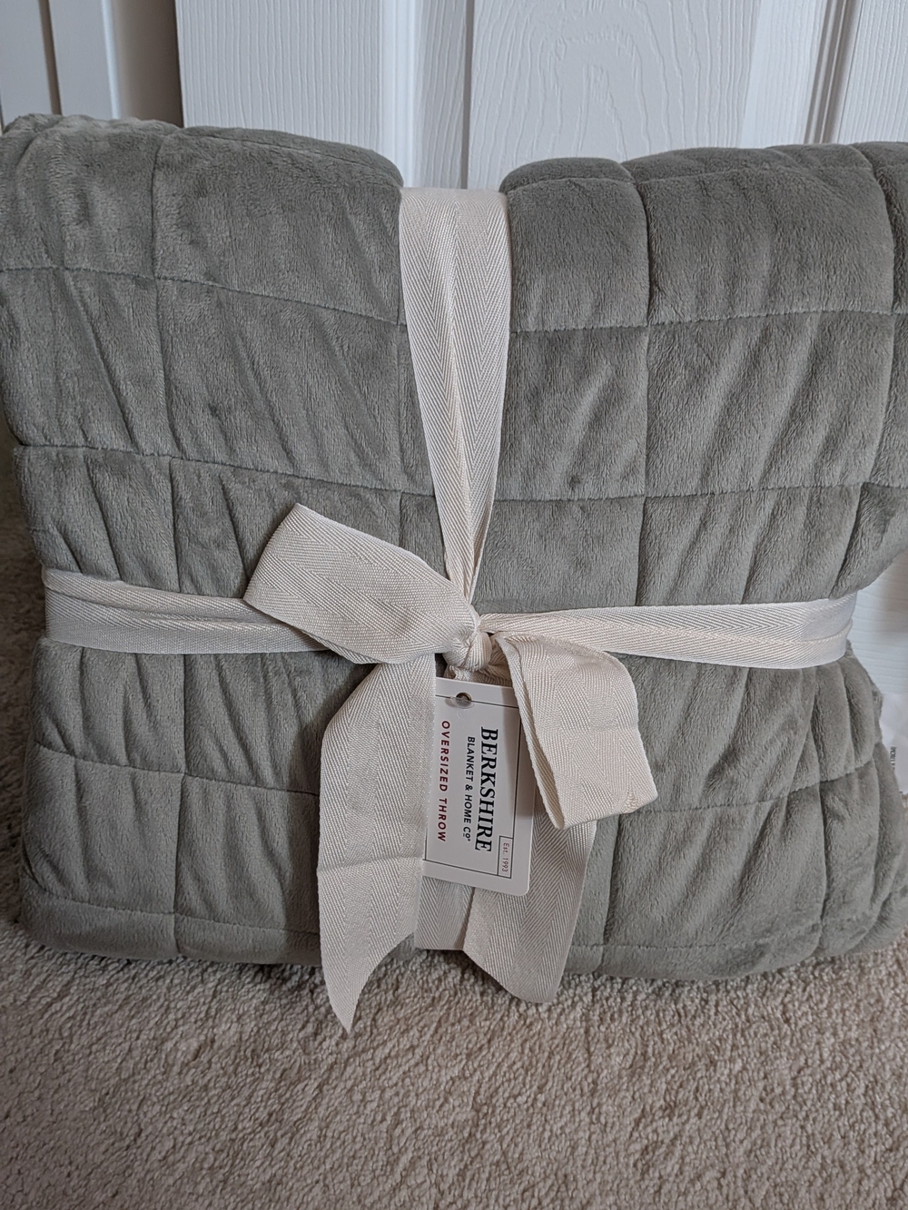 Berkshire Velvet Quilted Throw Blanket - Sage Green